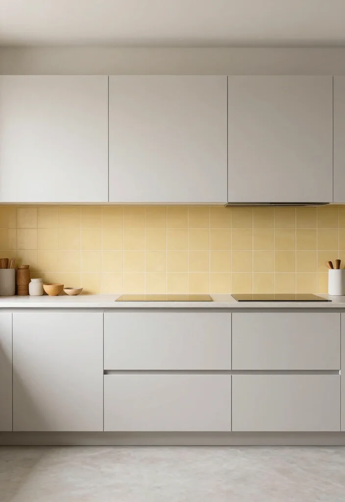 16 Yellow Kitchen Tiles Ideas With Cheerful Energy 14 16 Yellow Kitchen Tiles Ideas With Cheerful Energy - 14. Minimalist Yellow Accents 1