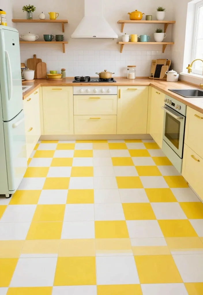 16 Yellow Kitchen Tiles Ideas With Cheerful Energy 3 16 Yellow Kitchen Tiles Ideas With Cheerful Energy - 3. Checkerboard Delight 1
