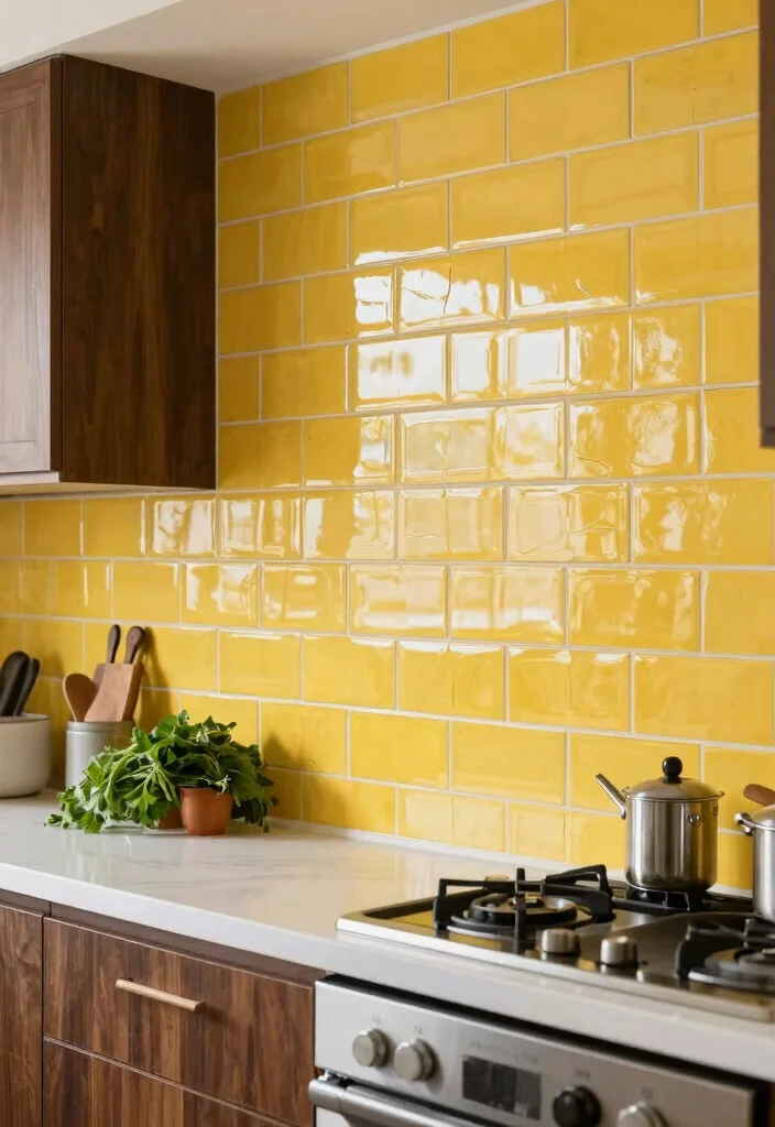 16 Yellow Kitchen Tiles Ideas With Cheerful Energy 5 16 Yellow Kitchen Tiles Ideas With Cheerful Energy - 5. Sunshine Subway Tiles 1