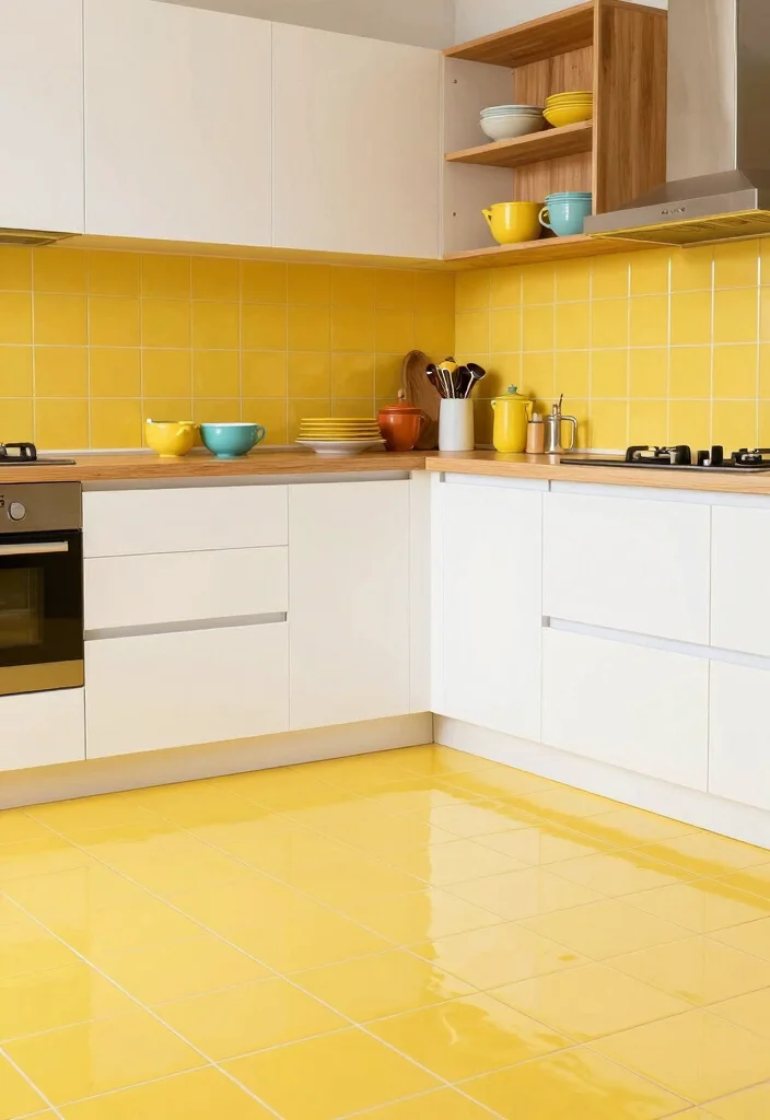 16 Yellow Kitchen Tiles Ideas With Cheerful Energy 6 16 Yellow Kitchen Tiles Ideas With Cheerful Energy - 6. Retro Solid Colors 1
