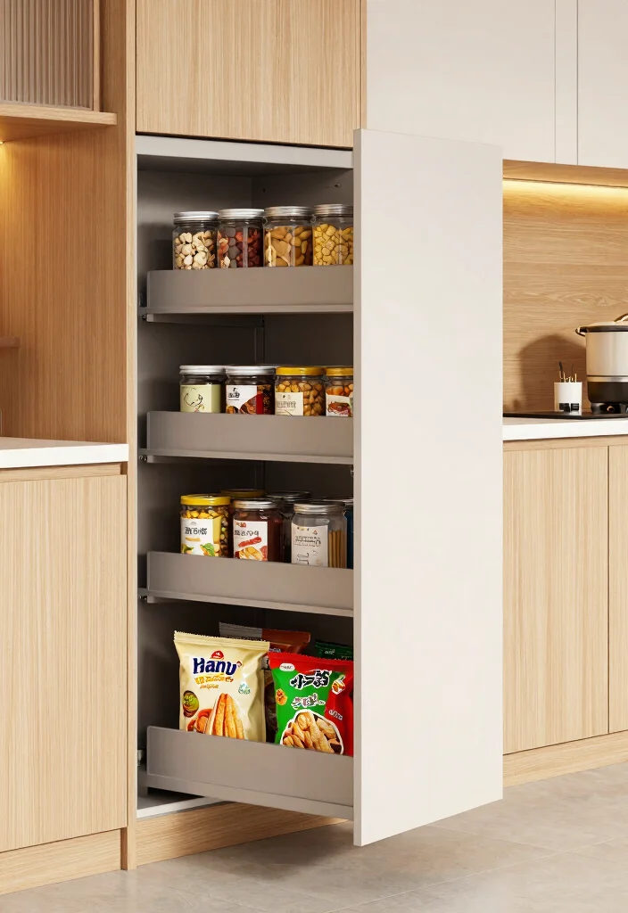 17 Clever Kitchen Storage Ideas Cabinets That Maximize Space 4 17 Clever Kitchen Storage Ideas Cabinets That Maximize Space - 4. Pull-Out Pantry Cabinets 1