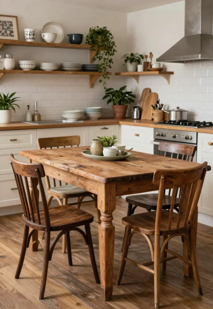 17 Kitchen Table for Small Spaces Ideas That Fit Perfectly - 10. Vintage or Thrifted Tables 1