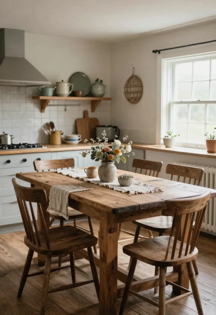 17 Kitchen Table for Small Spaces Ideas That Fit Perfectly - 11. Country Style Farmhouse Tables 1