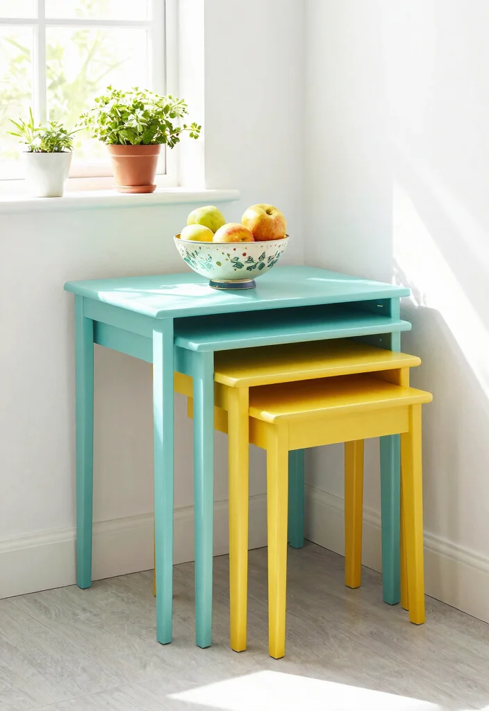 17 Kitchen Table for Small Spaces Ideas That Fit Perfectly - 4. Nesting Tables for Space Efficiency 1