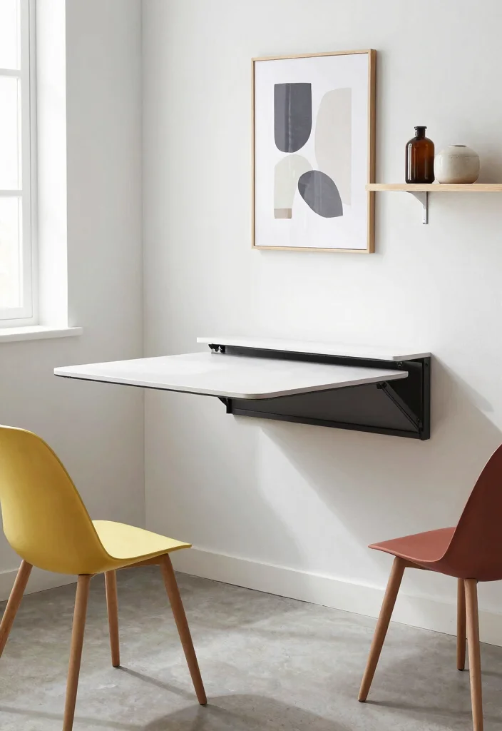 17 Kitchen Table for Small Spaces Ideas That Fit Perfectly - 5. Wall-Mounted Drop-Down Tables 1