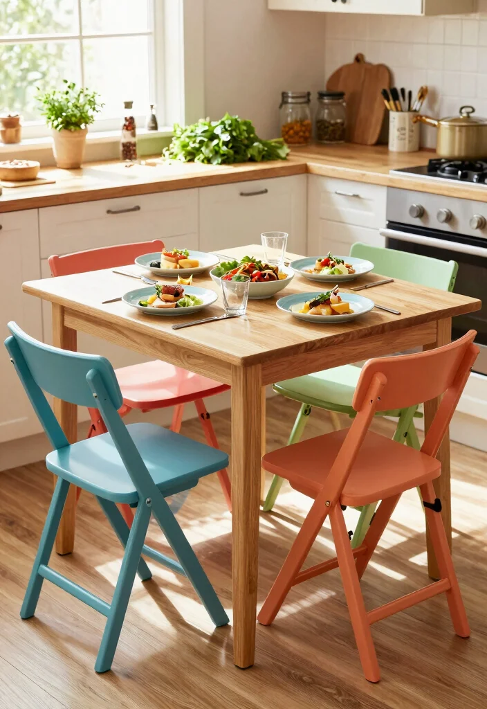 17 Kitchen Table for Small Spaces Ideas That Fit Perfectly - 7. Foldable Tables for Quick Setup 1