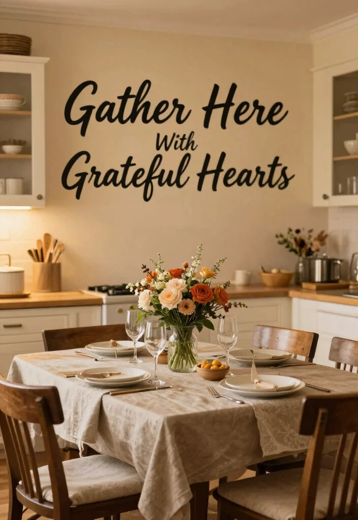 17 Kitchen Wall Quotes Ideas That Inspire Daily 11 17 Kitchen Wall Quotes Ideas That Inspire Daily - 11. 'Gather Here With Grateful Hearts' 1