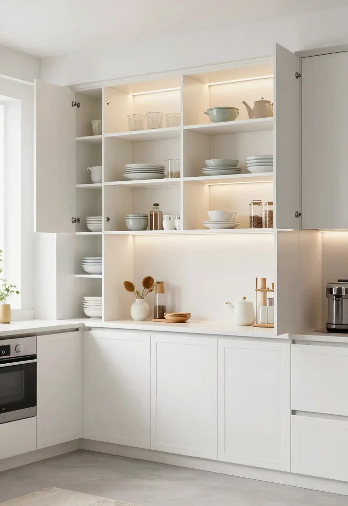 17 Kitchen Wall Storage Ideas That Save Space Smartly 11 17 Kitchen Wall Storage Ideas That Save Space Smartly - 11. Tall Cabinets with Open Shelves 1