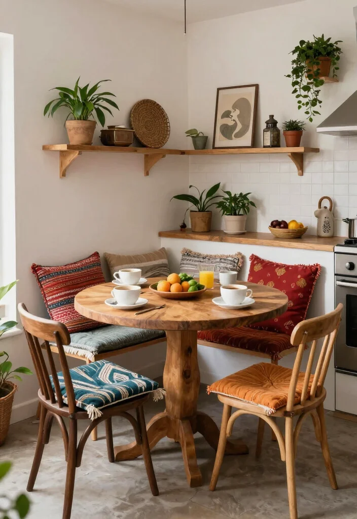 17 Kitchen With Breakfast Table Ideas That Feel Inviting 7 17 Kitchen With Breakfast Table Ideas That Feel Inviting - 7. Bohemian Bliss 1