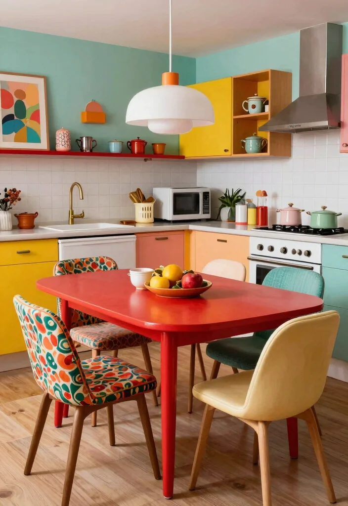 17 Kitchen With Breakfast Table Ideas That Feel Inviting 9 17 Kitchen With Breakfast Table Ideas That Feel Inviting - 9. Retro Vibes 1