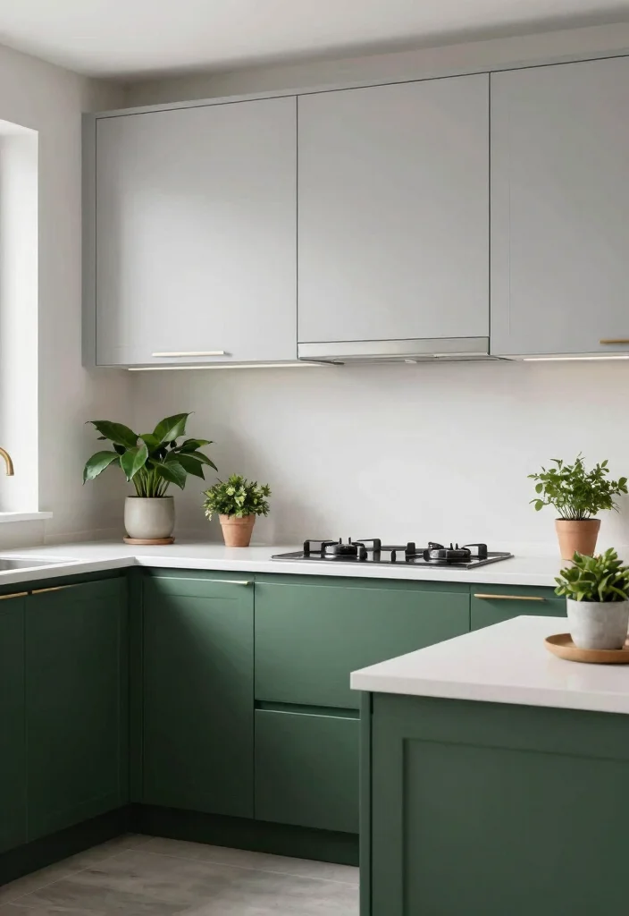 17 Kitchen With Green Cabinets Ideas That Feel On Trend - 11. Combination of Green and Gray 1