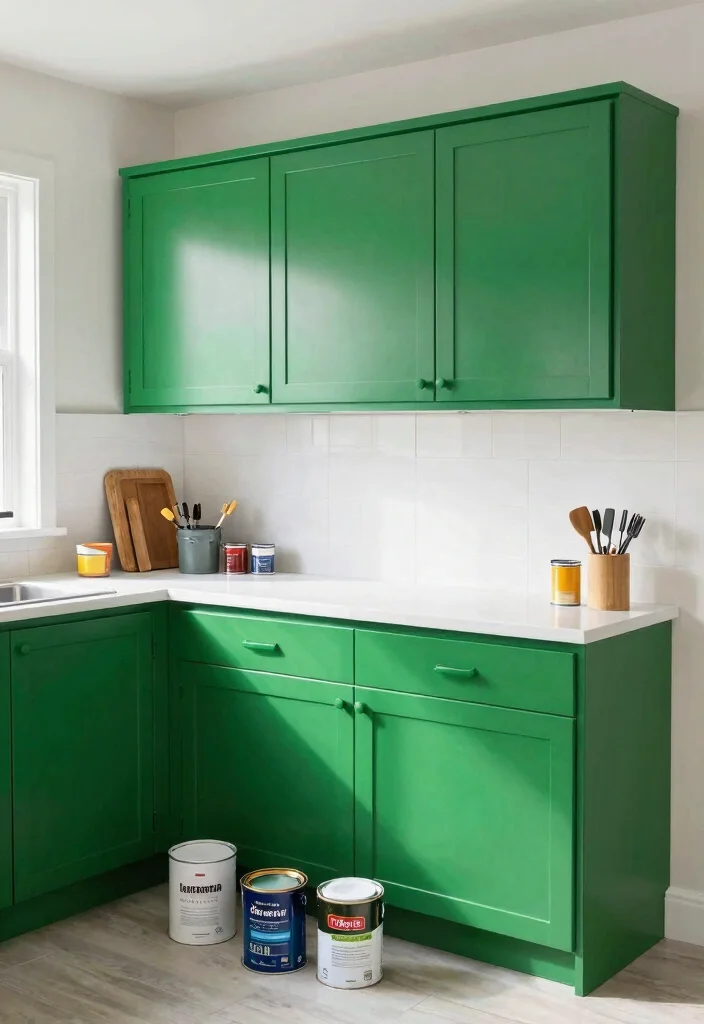 17 Kitchen With Green Cabinets Ideas That Feel On Trend - 15. DIY Green Cabinet Makeover 1