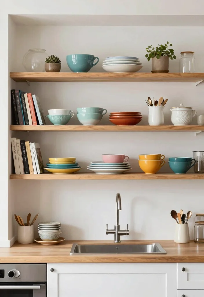 17 Kitchen on One Wall Ideas With Compact Design 16 17 Kitchen on One Wall Ideas With Compact Design - 16. Open Shelving 1