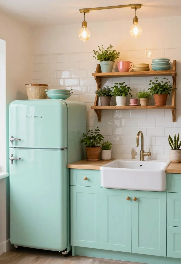 17 Kitchen on One Wall Ideas With Compact Design 2 17 Kitchen on One Wall Ideas With Compact Design - 2. Vintage Charm with Modern Twist 1