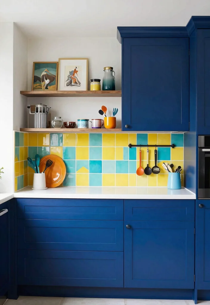 17 Kitchen on One Wall Ideas With Compact Design 3 17 Kitchen on One Wall Ideas With Compact Design - 3. Bold Color Choices 1