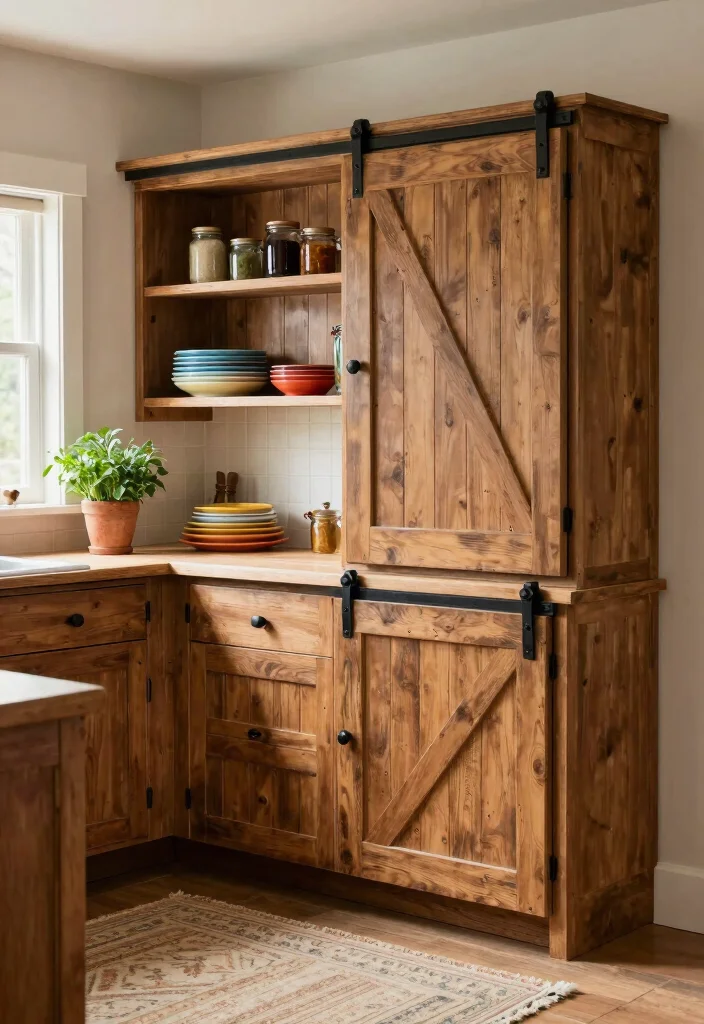 17 Pantry Cabinets in Kitchen Ideas With Smart Storage 3 17 Pantry Cabinets in Kitchen Ideas With Smart Storage - 3. Rustic Farmhouse Cabinets 1