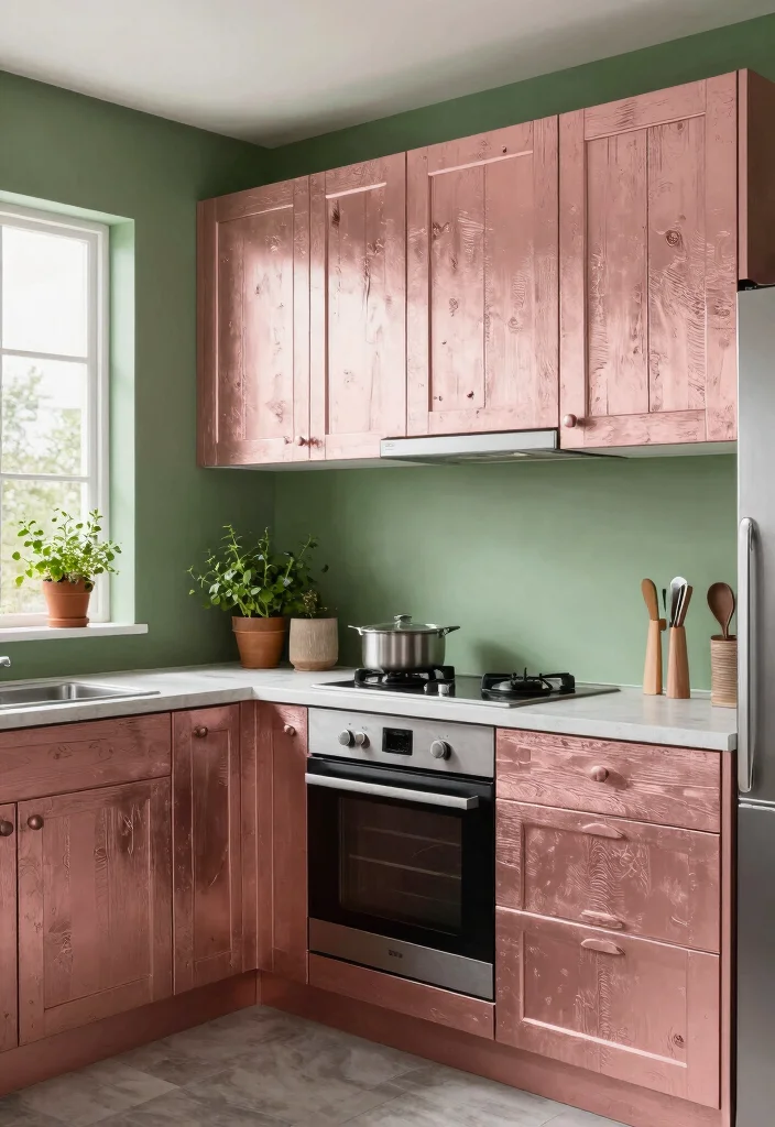17 Rose Gold Kitchen Cabinets Ideas With Glam Shine - 13. Eco-Friendly Designs 1
