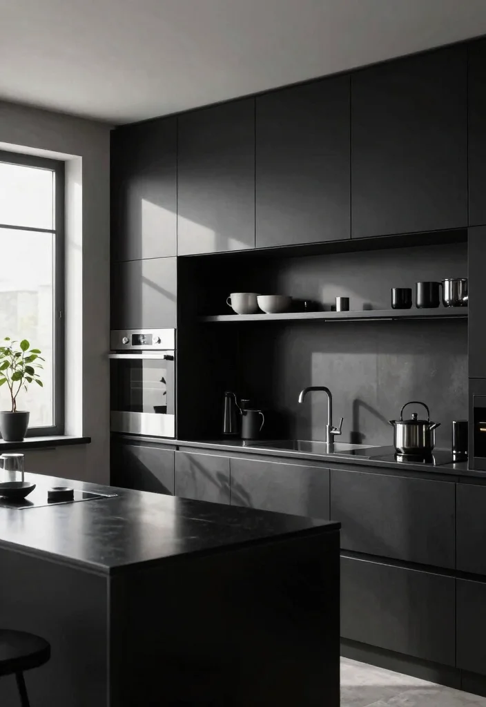 17 Single Wall Kitchen Ideas With Sleek Efficiency 1 17 Single Wall Kitchen Ideas With Sleek Efficiency - 1. Monochrome Magic 1