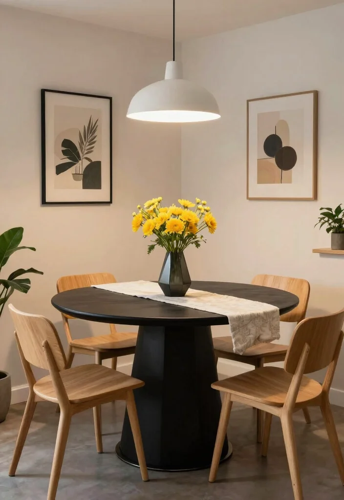 18 Black Kitchen Table Ideas With Bold Modern Style 1 18 Black Kitchen Table Ideas With Bold Modern Style - 1. Elegant Round Black Table 1