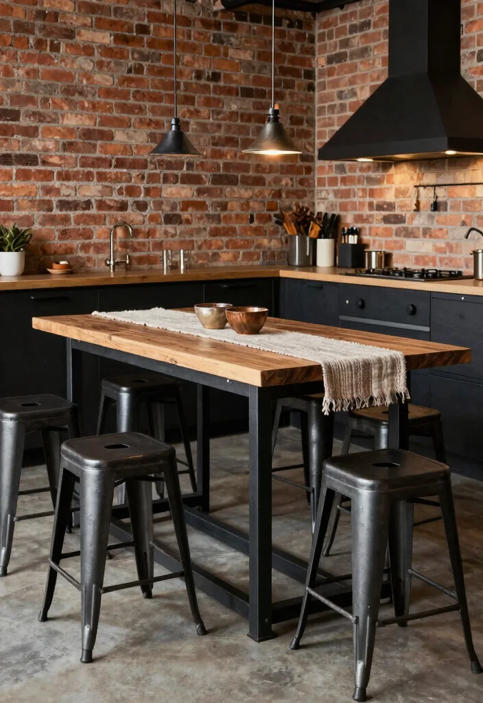 18 Black Kitchen Table Ideas With Bold Modern Style 10 18 Black Kitchen Table Ideas With Bold Modern Style - 10. Industrial Black Table 1