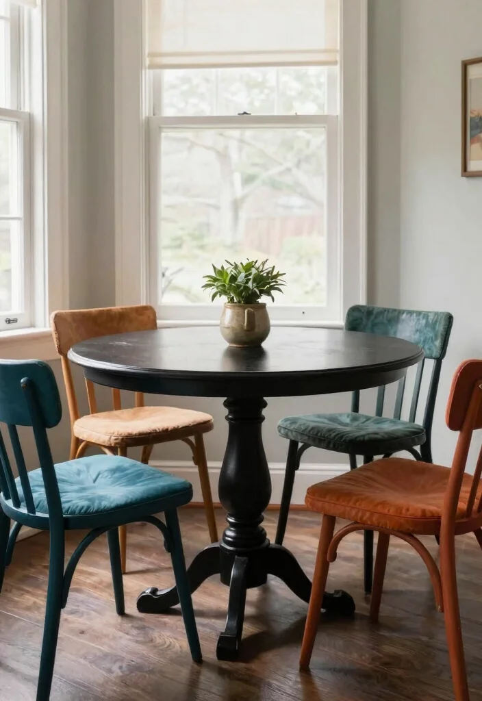 18 Black Kitchen Table Ideas With Bold Modern Style 7 18 Black Kitchen Table Ideas With Bold Modern Style - 7. Black Pedestal Table 1