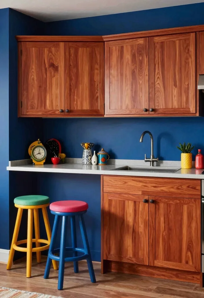 18 Cherry Wood Cabinets Kitchen Ideas With Warm Elegance 7 18 Cherry Wood Cabinets Kitchen Ideas With Warm Elegance - 7. Cherry Wood with Bold Color Palettes 1