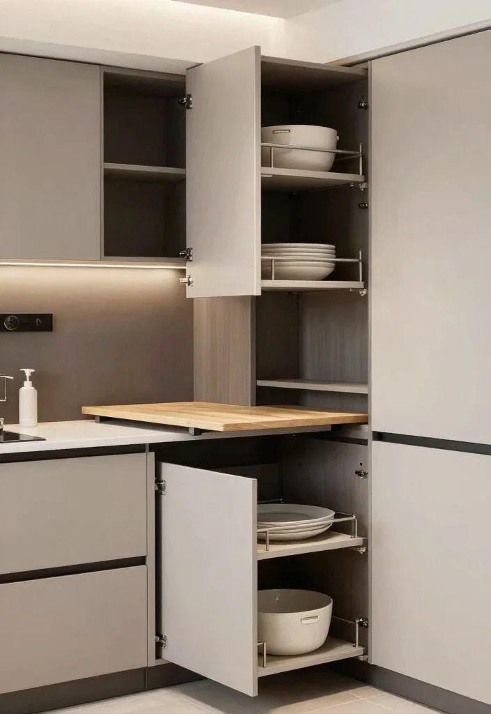 18 Cupboard for Kitchen Ideas That Elevate Storage - 11. Smart Storage Solutions for Small Spaces 1