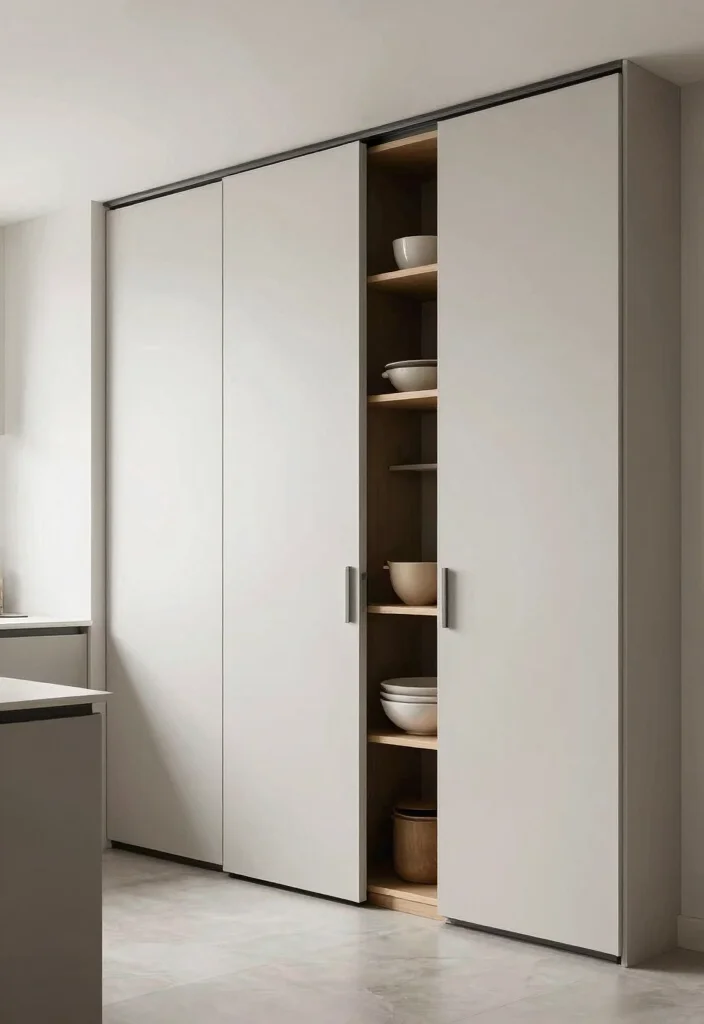 18 Cupboard for Kitchen Ideas That Elevate Storage - 14. Minimalist Sliding Doors for a Sleek Look 1