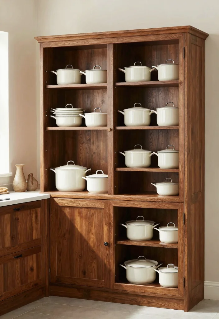 18 Cupboard for Kitchen Ideas That Elevate Storage - 17. Deep Cupboards for Pot and Pan Storage 1