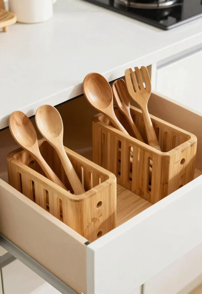 18 Deep Drawer Organization Kitchen Ideas That Stay Tidy - 12. Eco-Friendly Utensil Holders 1