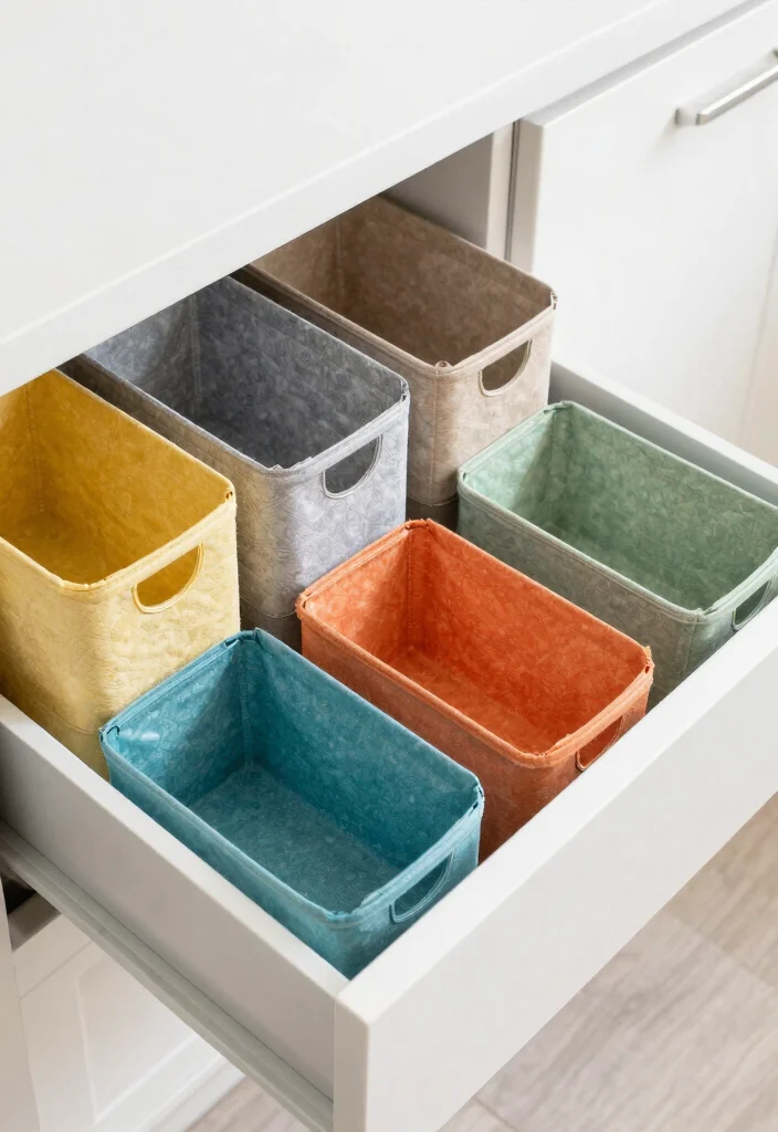 18 Deep Drawer Organization Kitchen Ideas That Stay Tidy - 15. Foldable Storage Bins 1