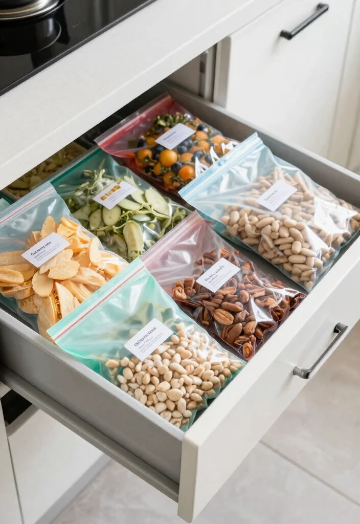 18 Deep Drawer Organization Kitchen Ideas That Stay Tidy - 17. Reusable Food Storage Bags 1