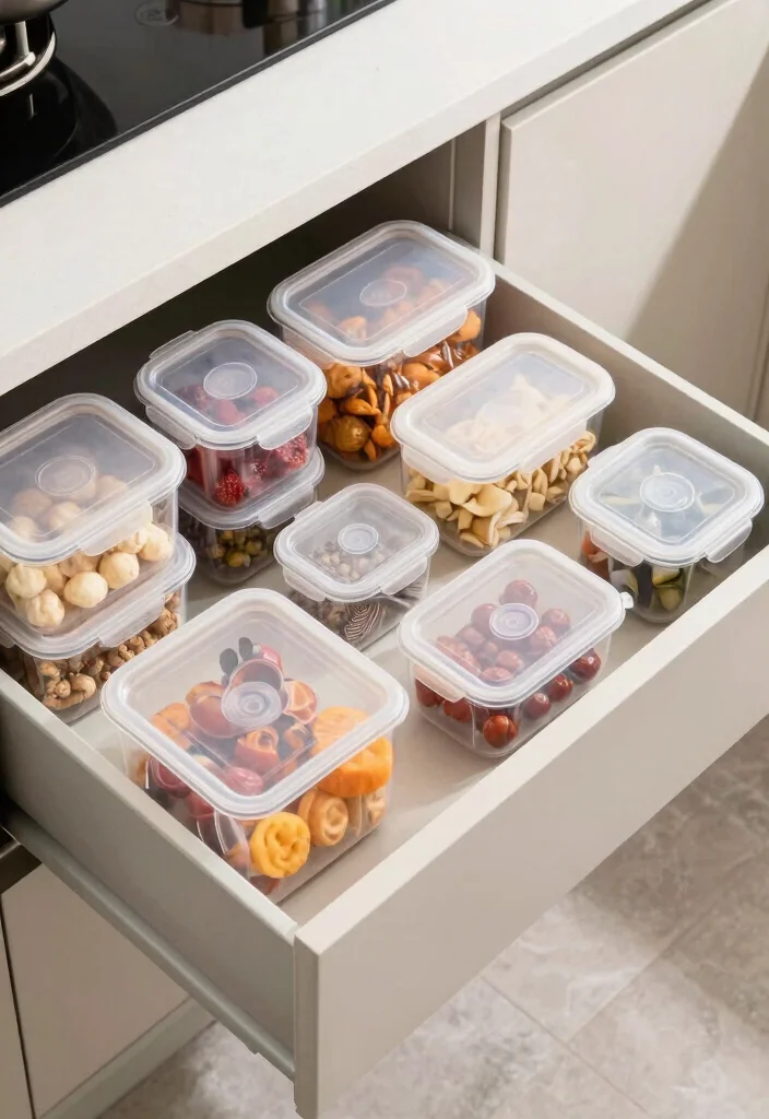 18 Deep Drawer Organization Kitchen Ideas That Stay Tidy - 2. Recycled Plastic Containers 1