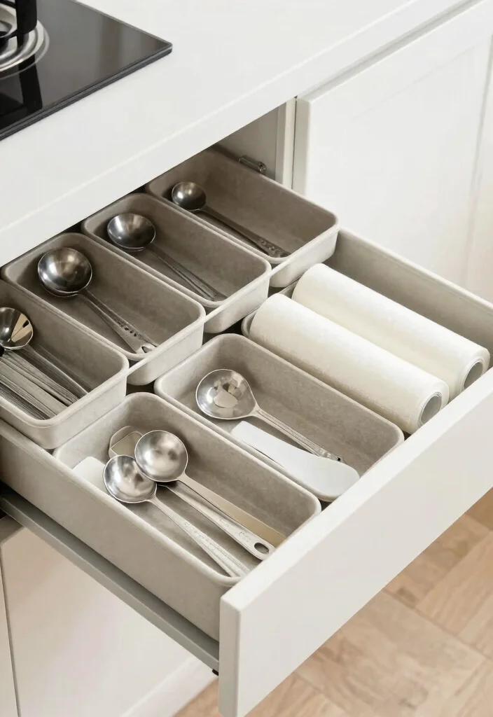 18 Deep Drawer Organization Kitchen Ideas That Stay Tidy - 4. Multi-Compartment Storage Trays 1