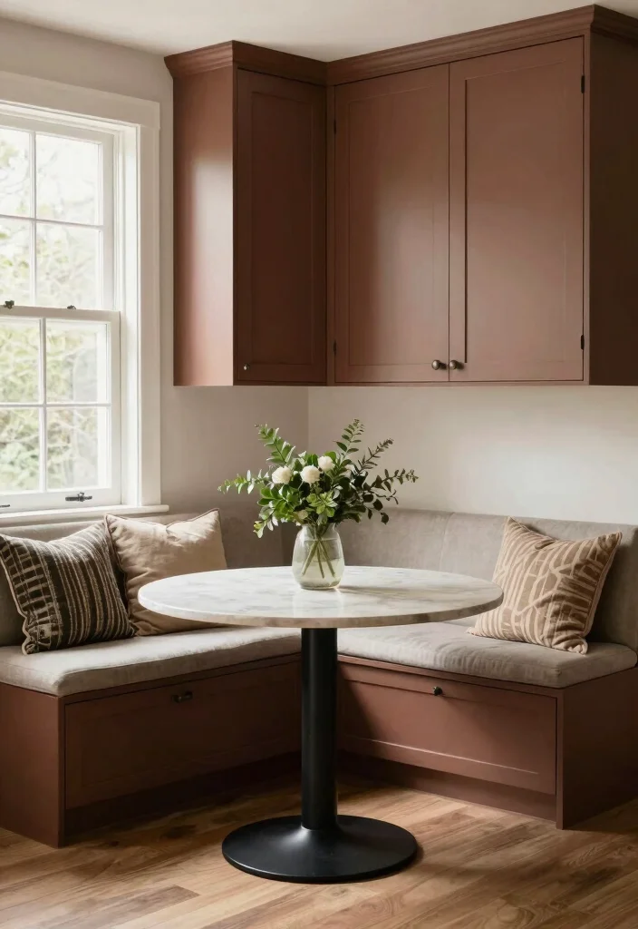 18 Espresso Kitchen Cabinets Ideas With Rich Depth - 14. Elegant Dining Nooks 1