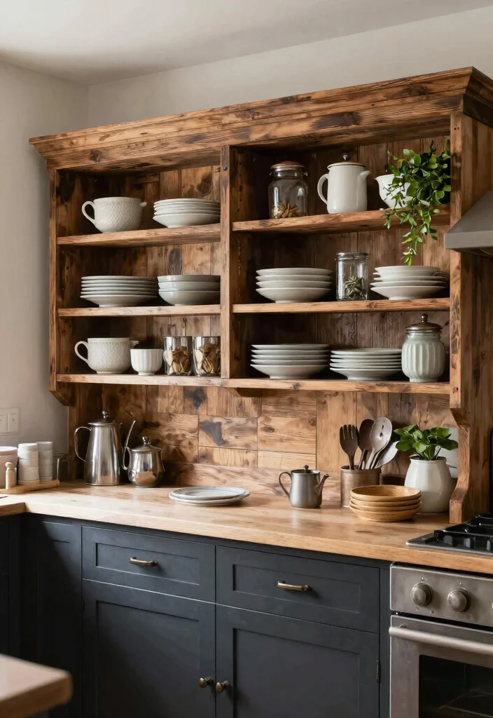 18 Espresso Kitchen Cabinets Ideas With Rich Depth - 2. Vintage Charm with Open Shelving 1