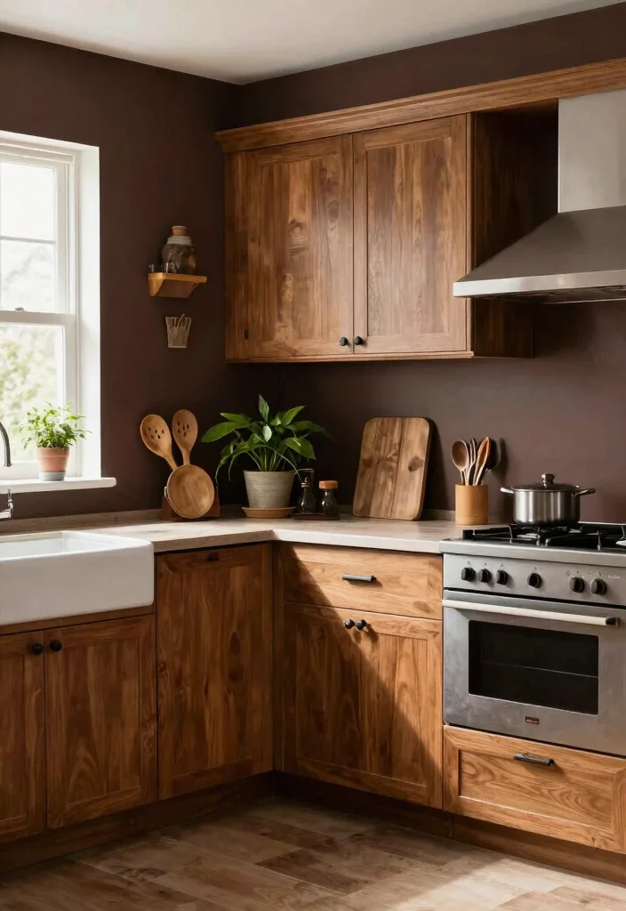 18 Kitchen Color Ideas for Walls That Brighten Instantly 13 18 Kitchen Color Ideas for Walls That Brighten Instantly - 13. Rich Chocolate Brown 1