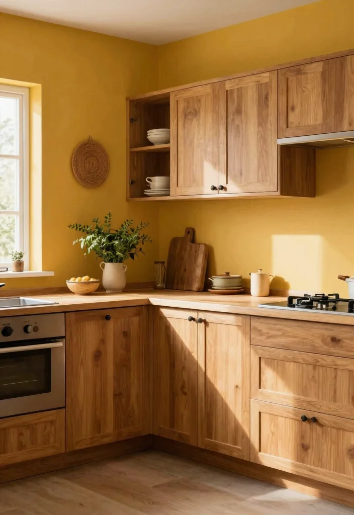 18 Kitchen Color Ideas for Walls That Brighten Instantly 17 18 Kitchen Color Ideas for Walls That Brighten Instantly - 17. Earthy Mustard Yellow 1