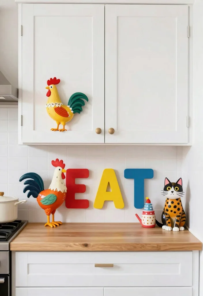 18 Kitchen Decor Above Cabinets Ideas That Look Styled - 10. Whimsical Accents 1