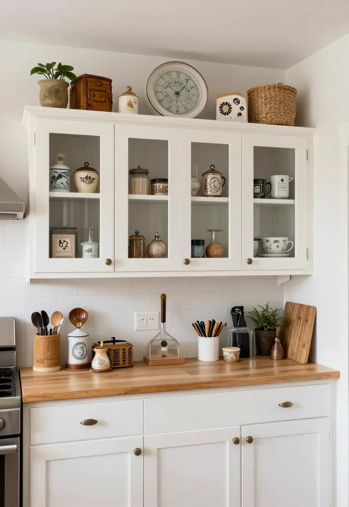 18 Kitchen Decor Above Cabinets Ideas That Look Styled - 18. Personal Touches 1