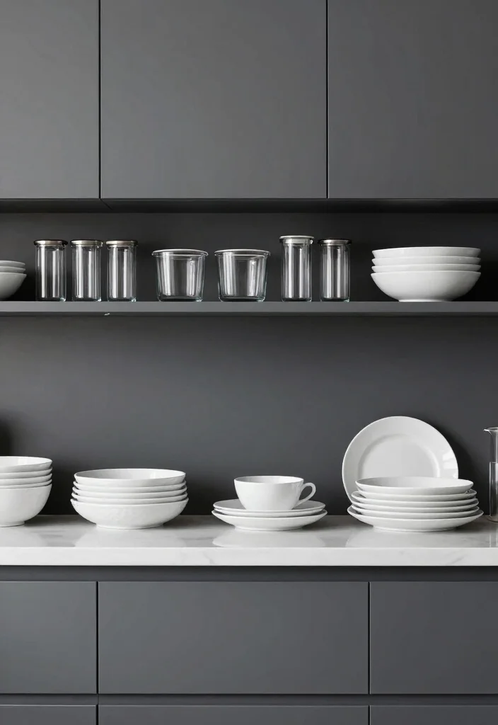 18 Kitchen Decor Above Cabinets Ideas That Look Styled - 9. Monochrome Magic 1