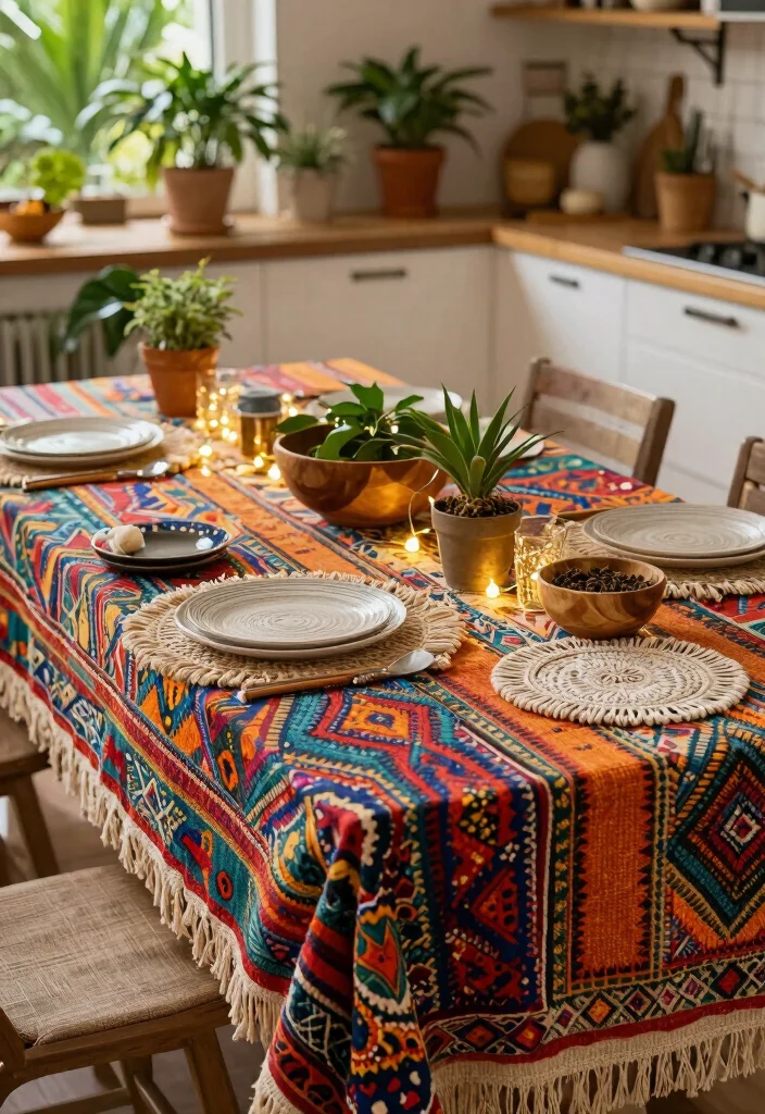 18 Kitchen Table Top Ideas That Refresh Your Dining Space - 11. Bohemian Charm 1