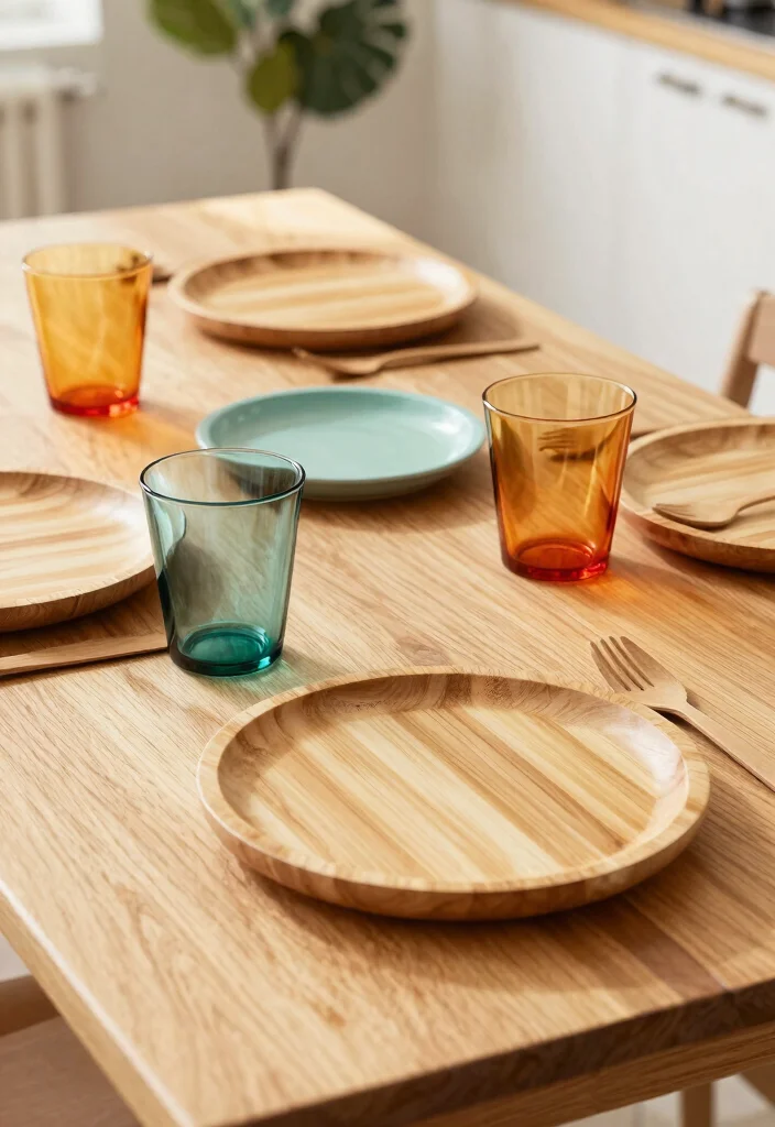 18 Kitchen Table Top Ideas That Refresh Your Dining Space - 18. Sustainable Tableware 1
