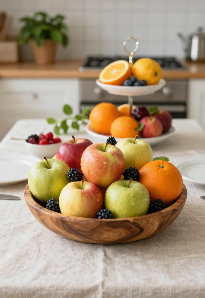 18 Kitchen Table Top Ideas That Refresh Your Dining Space - 5. Colorful Fruit Displays 1