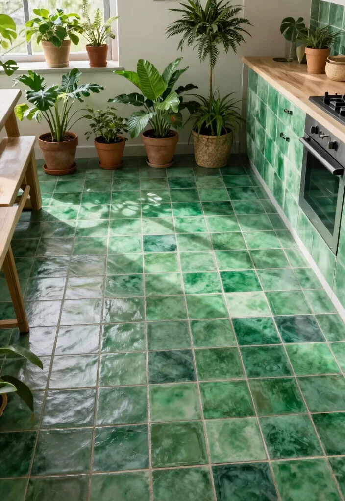 18 Kitchen Tile Floor 2026 Trending Ideas That Elevate Your Space 15 18 Kitchen Tile Floor 2026 Trending Ideas That Elevate Your Space - 15. Biophilic Design with Green Tiles 1