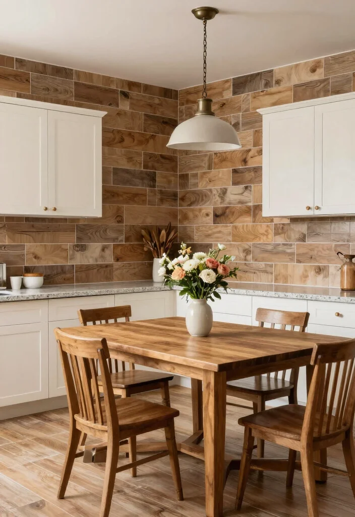 18 Kitchen Wall Tiles Design Modern Ideas With Sleek Finish - 6. Rustic Wood-Look Tiles 1