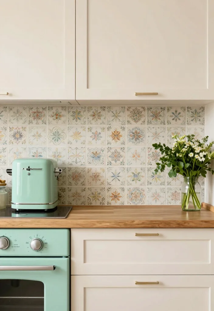 18 Kitchen Wall Tiles Design Modern Ideas With Sleek Finish - 9. Vintage-Style Tiles 1