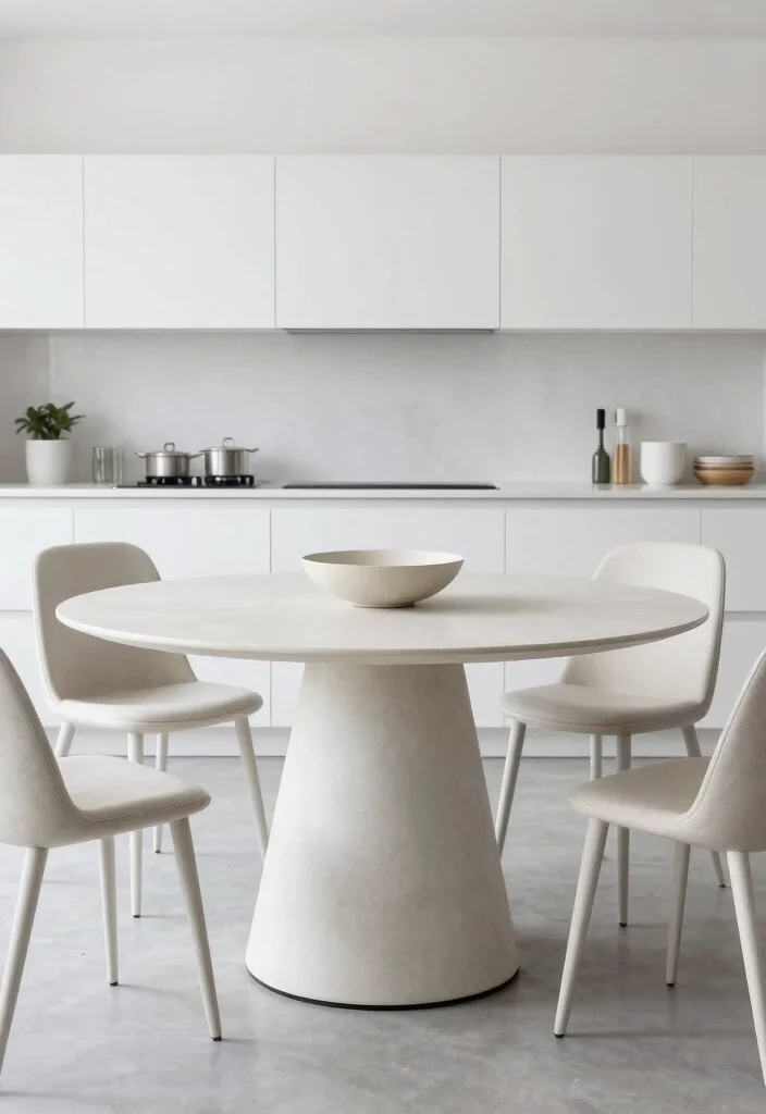 18 Round Kitchen Tables Ideas With Cozy Charm - 11. Round Table with a Twist 1