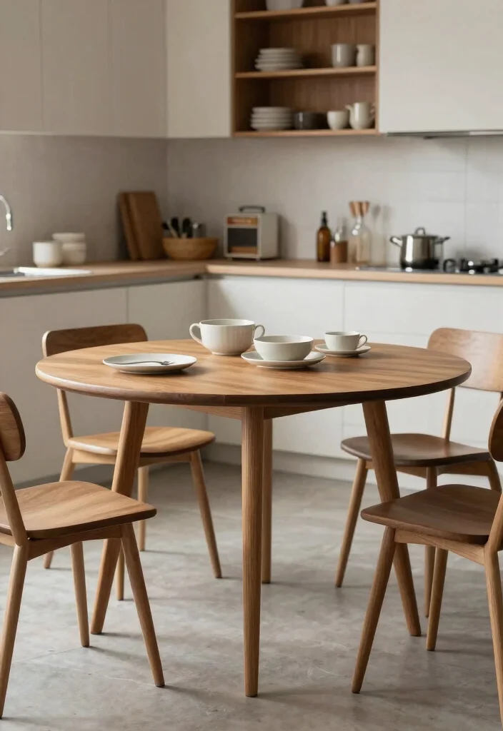 18 Round Kitchen Tables Ideas With Cozy Charm - 15. Mid-Century Modern Round Table 1