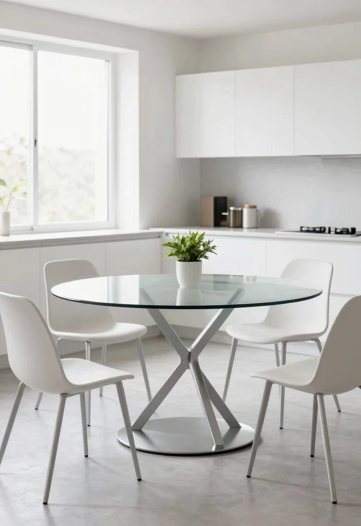 18 Round Kitchen Tables Ideas With Cozy Charm - 6. Modern Minimalist Round Table 1